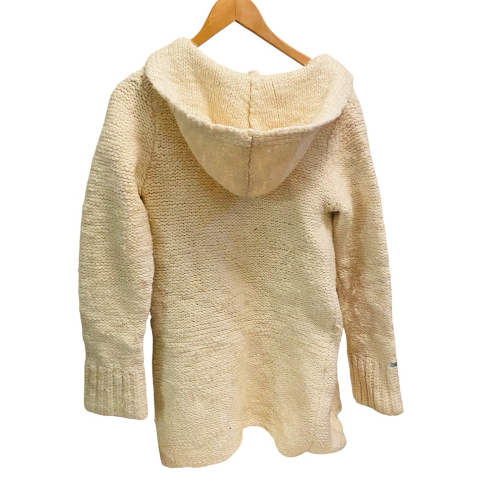 ABERCROMBIE Cream Wool Blend Open Hooded Cardigan - Picture 2 of 6